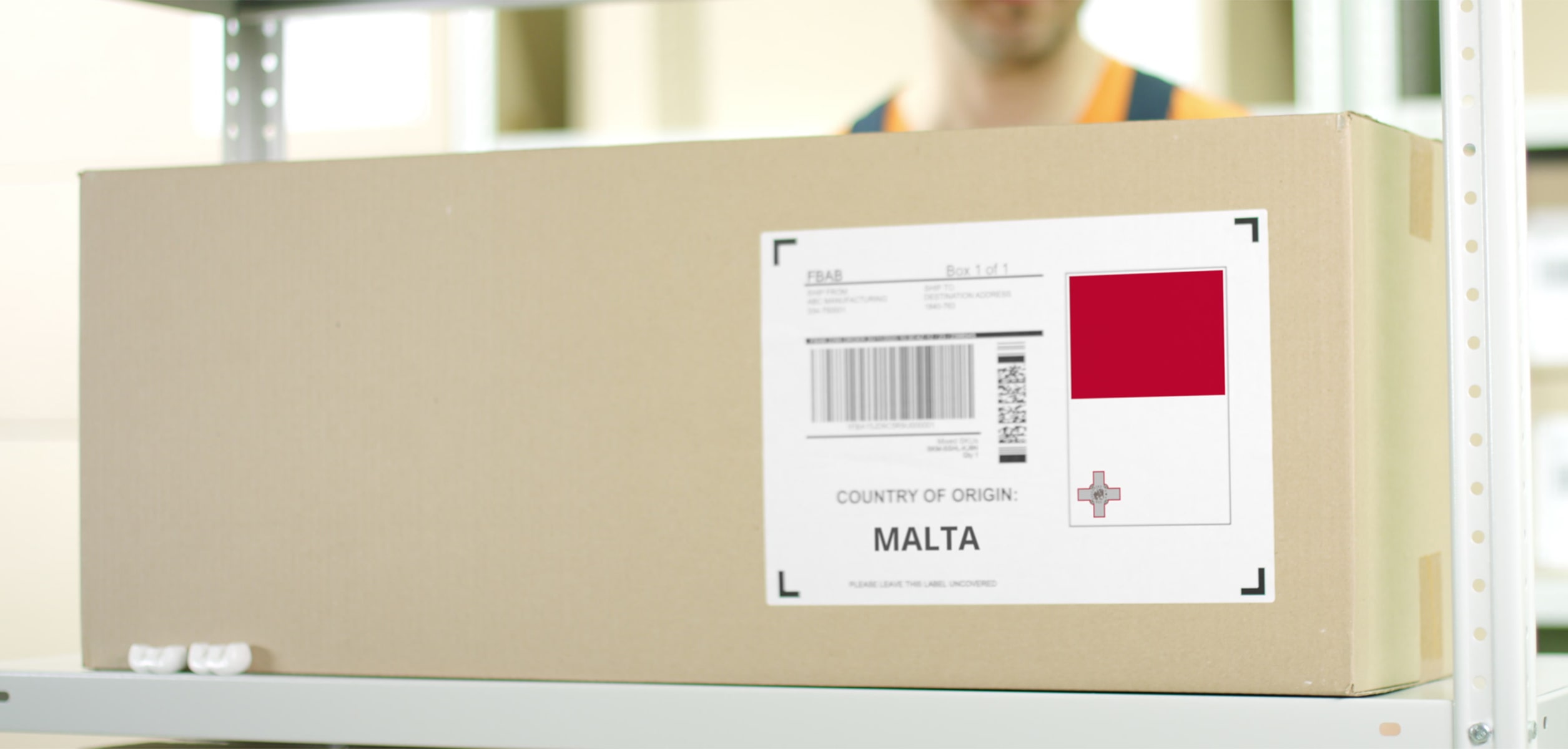 Postal Package with maltese flag