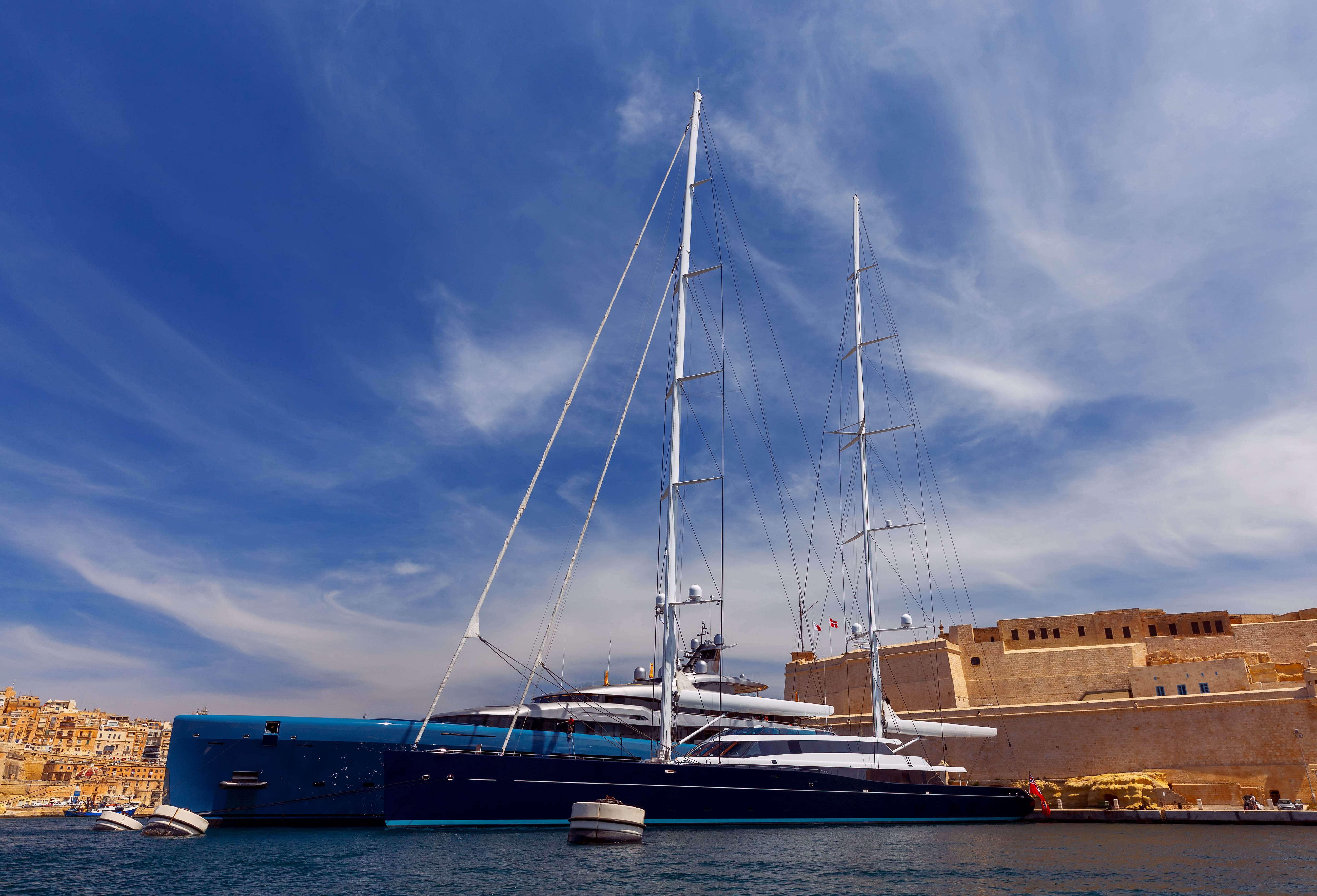 Super Yacht in Grand Harbour Valletta